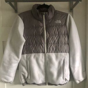 North face winter white/grey used jacket